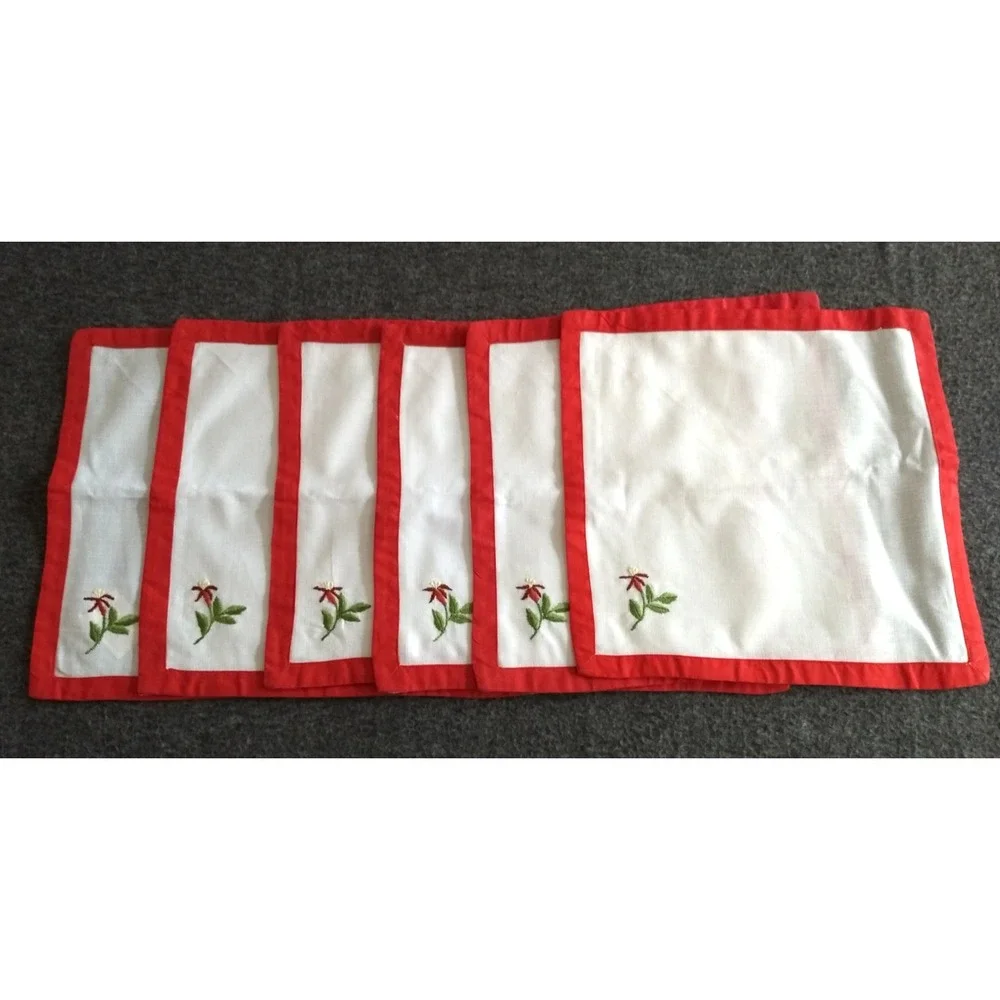 Fabric Bun Roll Biscuit Holder Warmer Rooster Portugal Embroidered Linen Napkins